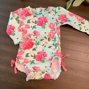 Ruffle Butts Floral Rash Guard